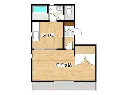 キャッスル花園(1K/3階)の間取り写真