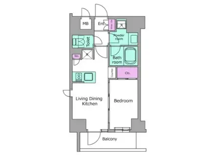 レジディア高田馬場(1LDK/2階)の間取り写真