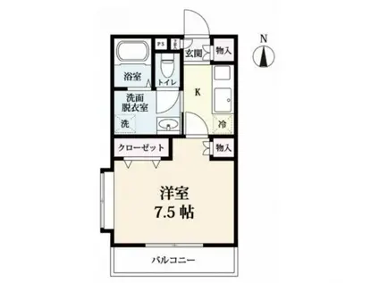 ハイツ・こもり(1K/1階)の間取り写真