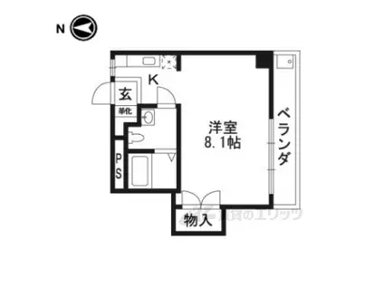 プラッツM2号館(1K/2階)の間取り写真