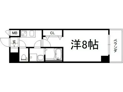 レジデンス神戸ヴェルノ(1K/3階)の間取り写真