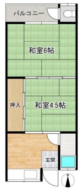 乙井マンション(2K/2階)の間取り写真
