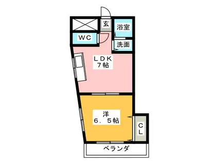 第一ミヨシハイツ(1LDK/3階)の間取り写真