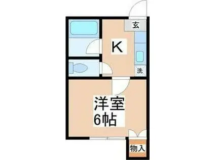 コートパレス千代田(1K/1階)の間取り写真