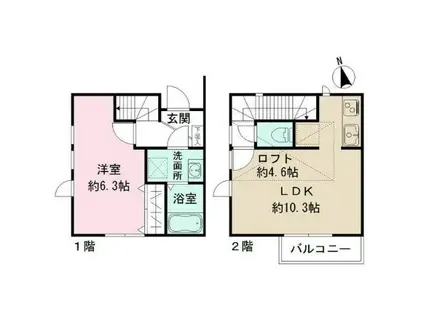 TERRACE FENNEL(1LDK/1階)の間取り写真