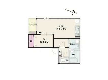 JACK YAMATOI(1LDK/1階)の間取り写真