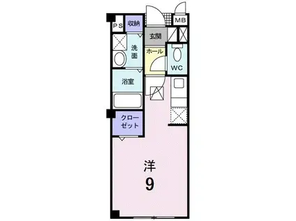 アヴィタシオン K(ワンルーム/1階)の間取り写真