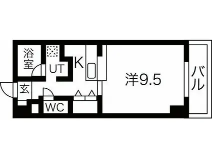 グリーンパーク新瑞(1K/4階)の間取り写真