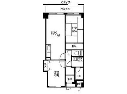 御勝山南パークトリム(2LDK/3階)の間取り写真