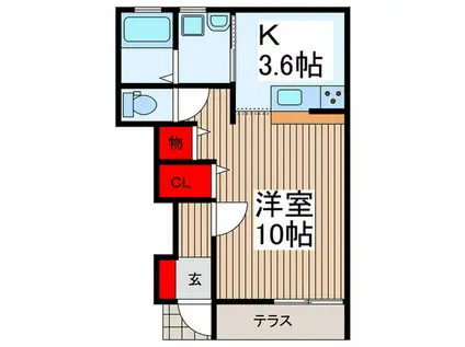 CAMPAGNA(1K/1階)の間取り写真