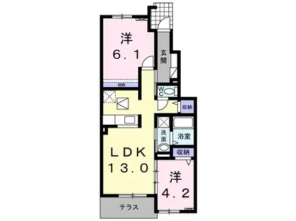 プリーマ ルクスス(2LDK/1階)の間取り写真