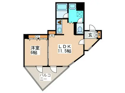 さんぱちBLD(1LDK/9階)の間取り写真