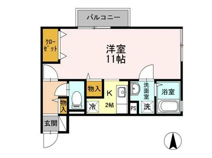 ロイヤルスクエア(ワンルーム/1階)の間取り写真