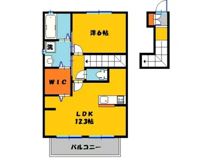 リリー・バーベナ B棟(1SLDK/2階)の間取り写真