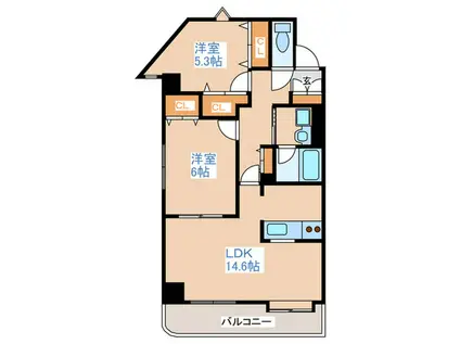 ニューノース弐番館(2LDK/3階)の間取り写真