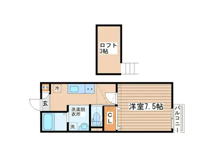 アヴァンス北山(1K/1階)の間取り写真