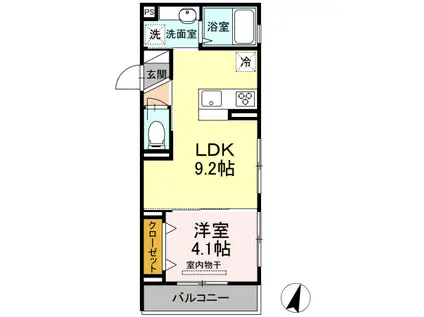 ロコマイカイ(1LDK/2階)の間取り写真