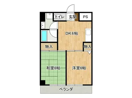 カームクリークT(2DK/4階)の間取り写真