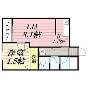 地下鉄東豊線 北１３条東駅 徒歩2分 4階建 築28年(1LDK/2階)の間取り写真