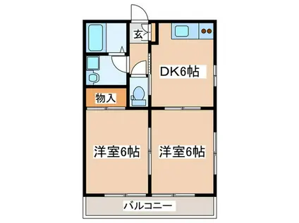 あきコーポ(2DK/1階)の間取り写真
