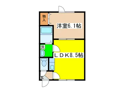 ロイヤルクレイン(1LDK/1階)の間取り写真