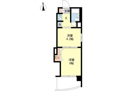 ジョイフル鶴舞(2K/6階)の間取り写真