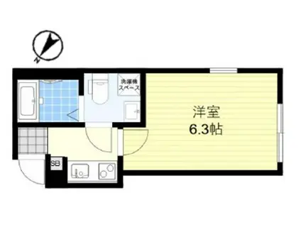 シアターハウス三園(1K/1階)の間取り写真