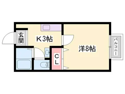 アリヴィオII番館(1K/1階)の間取り写真