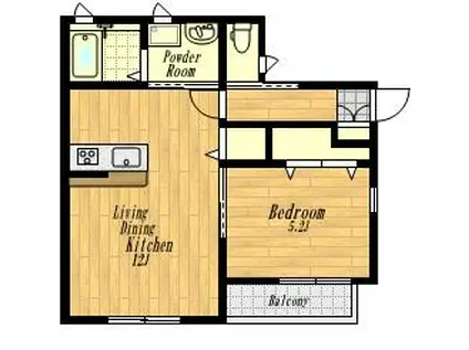 LA FONTE(1LDK/2階)の間取り写真