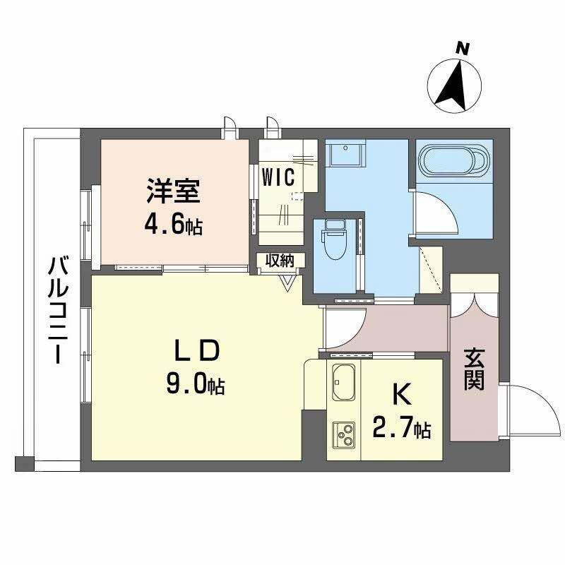 フォルビート八橋(1LDK/2階)の間取り写真