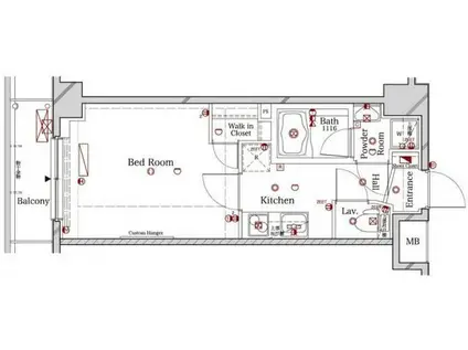ラフィスタ中野鷺宮(1K/1階)の間取り写真