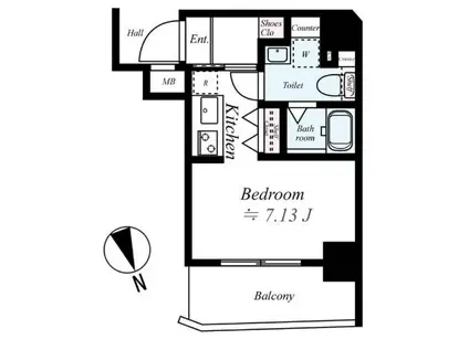 クレヴィスタ武蔵小山(ワンルーム/3階)の間取り写真