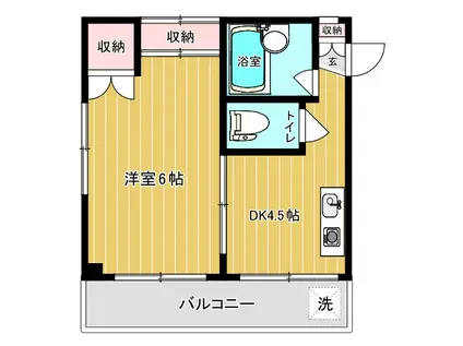 シャトルクローネ(1DK/1階)の間取り写真