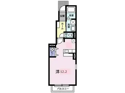 カルム横山(ワンルーム/1階)の間取り写真