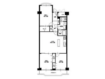 芝園ハイツ2号棟(3LDK/5階)の間取り写真