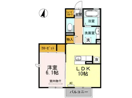 メゾンレーヴ(1LDK/2階)の間取り写真