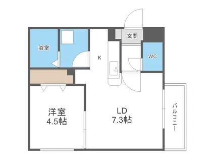 URBAN STAGE 北20条(1LDK/4階)の間取り写真