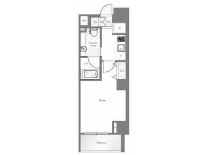 パークウェル東大前(1K/11階)の間取り写真
