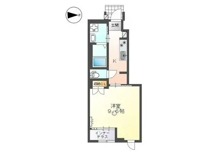 CHAT NOIR FFF(1K/1階)の間取り写真