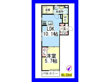 AF アスティオン町田(1LDK/1階)の間取り写真