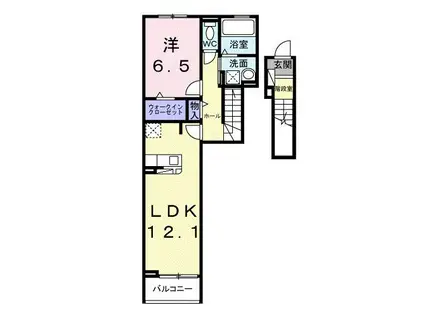 ウェルコナン I(1LDK/2階)の間取り写真