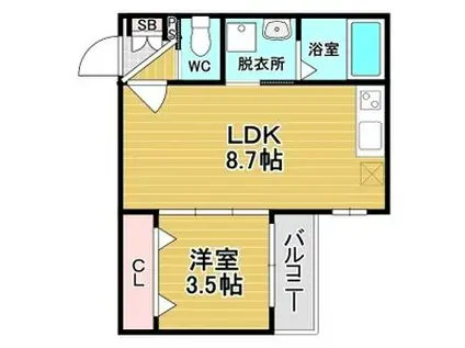 GRAN FELIZ(1LDK/3階)の間取り写真