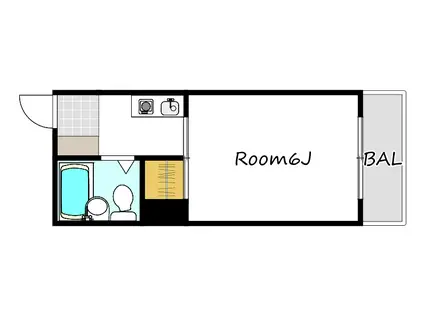 LUTELLA鶴見(1K/2階)の間取り写真
