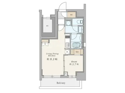 パークリュクス中野(1LDK/10階)の間取り写真