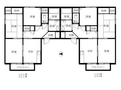 ウォーネリI(3DK/2階)の間取り写真