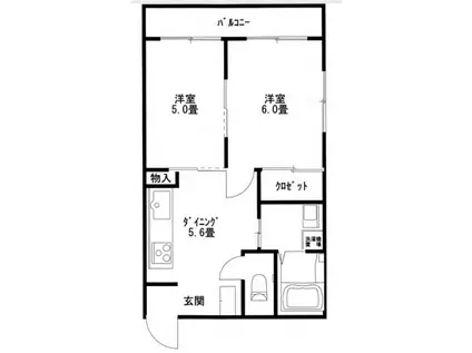 フルール(2DK/3階)の間取り写真