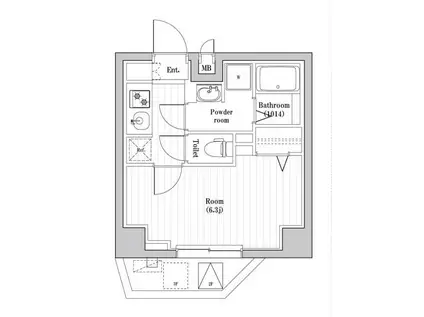 SPコート亀有(1K/1階)の間取り写真