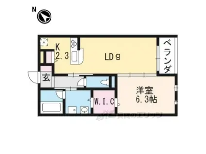 グレイスコート(1LDK/2階)の間取り写真