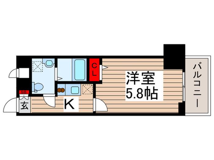 レジディア浅草吾妻橋(1K/9階)の間取り写真