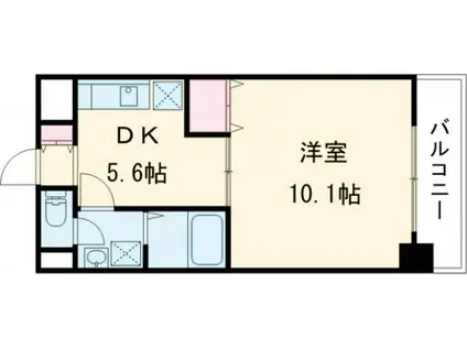KAISHO(1DK/5階)の間取り写真